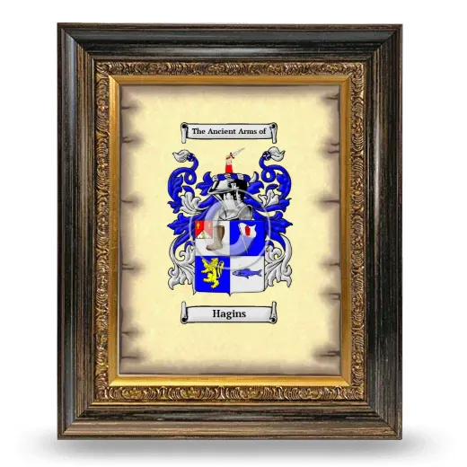 Hagins Coat of Arms Framed - Heirloom