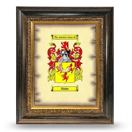 Haim Coat of Arms Framed - Heirloom