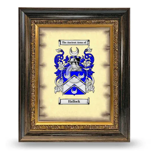 Hallock Coat of Arms Framed - Heirloom