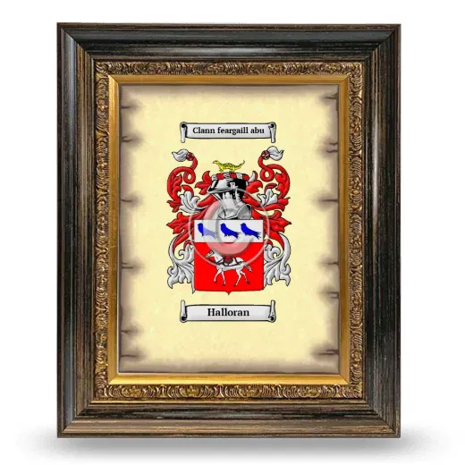 Halloran Coat of Arms Framed - Heirloom