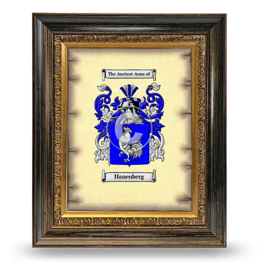 Hanenberg Coat of Arms Framed - Heirloom