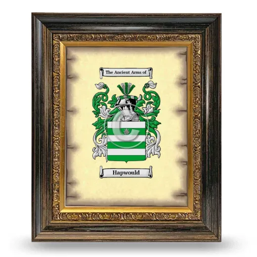 Hapwould Coat of Arms Framed - Heirloom