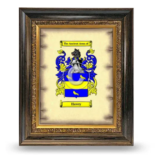 Havey Coat of Arms Framed - Heirloom
