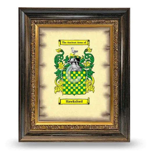 Hawksford Coat of Arms Framed - Heirloom