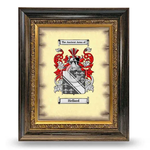 Hellard Coat of Arms Framed - Heirloom