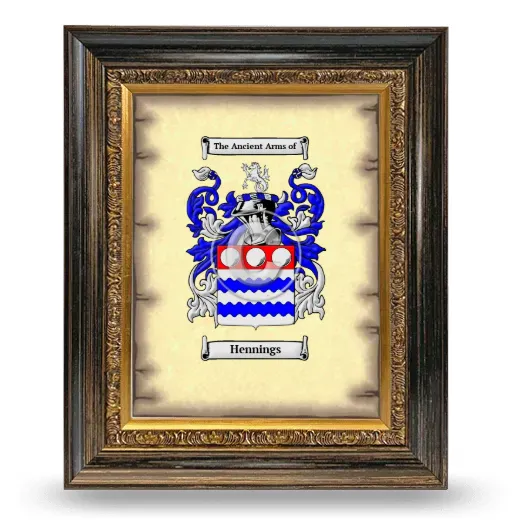 Hennings Coat of Arms Framed - Heirloom