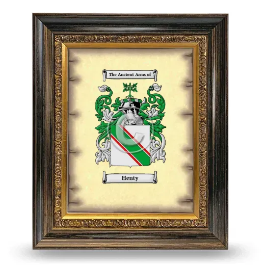 Henty Coat of Arms Framed - Heirloom