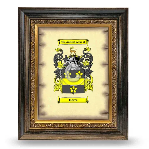 Herte Coat of Arms Framed - Heirloom