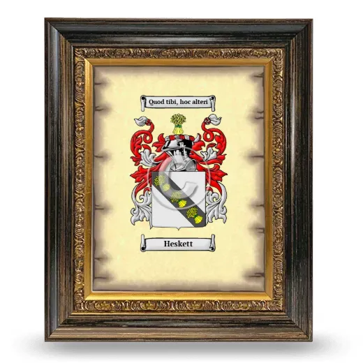 Heskett Coat of Arms Framed - Heirloom