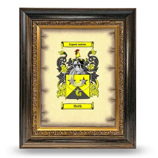 Heth Coat of Arms Framed - Heirloom