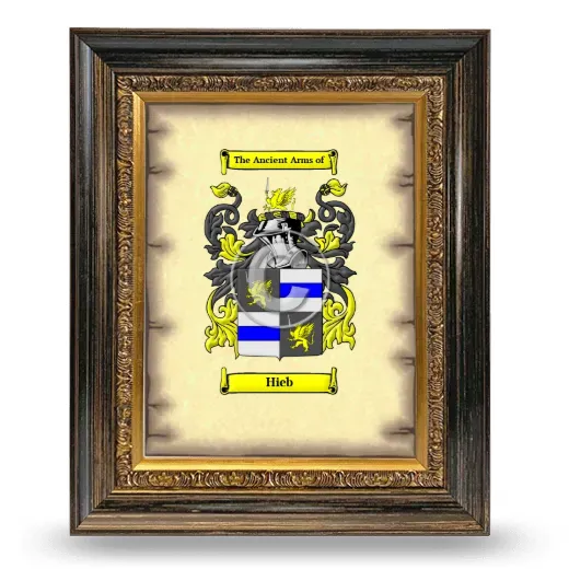 Hieb Coat of Arms Framed - Heirloom