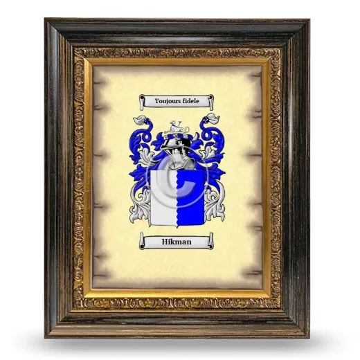 Hikman Coat of Arms Framed - Heirloom