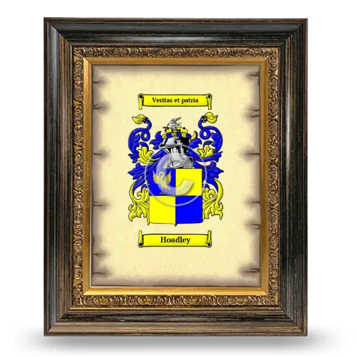 Hoadley Coat of Arms Framed - Heirloom