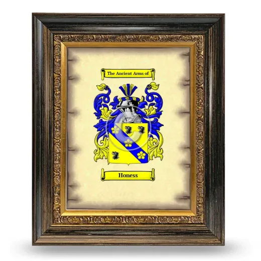 Honess Coat of Arms Framed - Heirloom