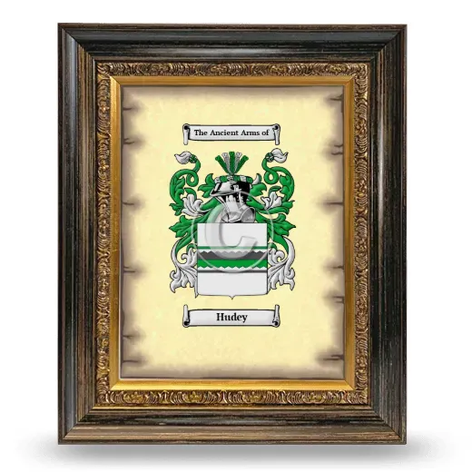 Hudey Coat of Arms Framed - Heirloom