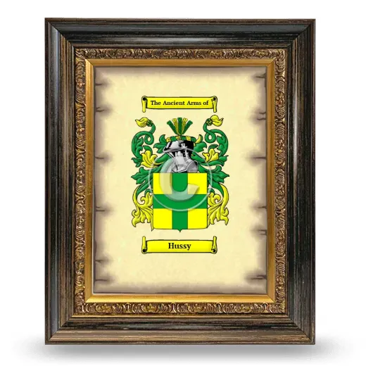 Hussy Coat of Arms Framed - Heirloom