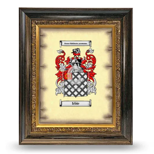 Irbie Coat of Arms Framed - Heirloom