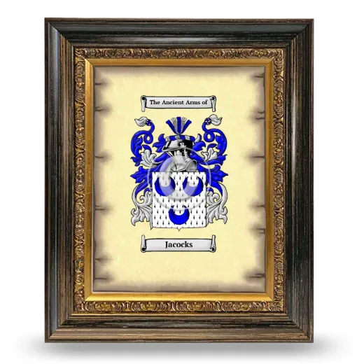 Jacocks Coat of Arms Framed - Heirloom