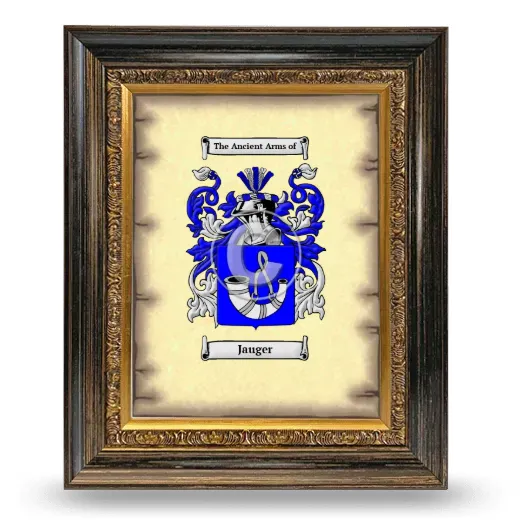 Jauger Coat of Arms Framed - Heirloom