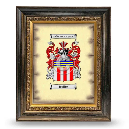 Jeoffre Coat of Arms Framed - Heirloom