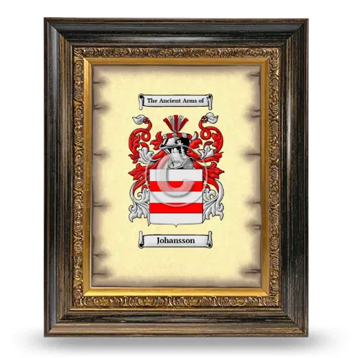 Johansson Coat of Arms Framed - Heirloom