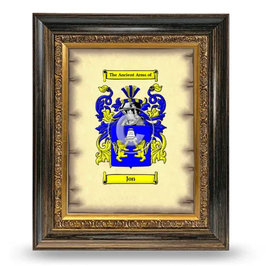 Jon Coat of Arms Framed - Heirloom