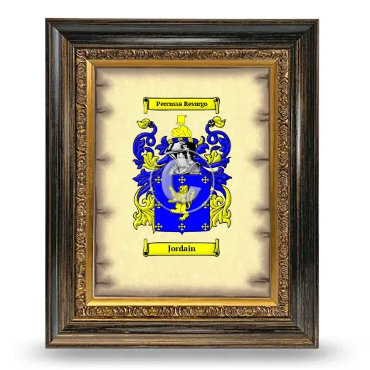 Jordain Coat of Arms Framed - Heirloom