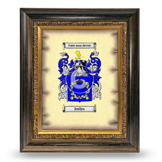 Joslyn Coat of Arms Framed - Heirloom