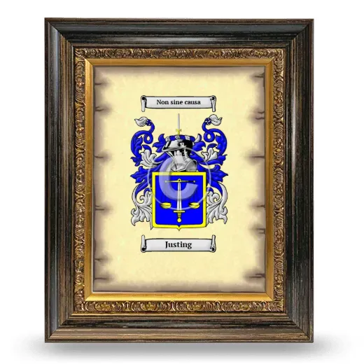 Justing Coat of Arms Framed - Heirloom