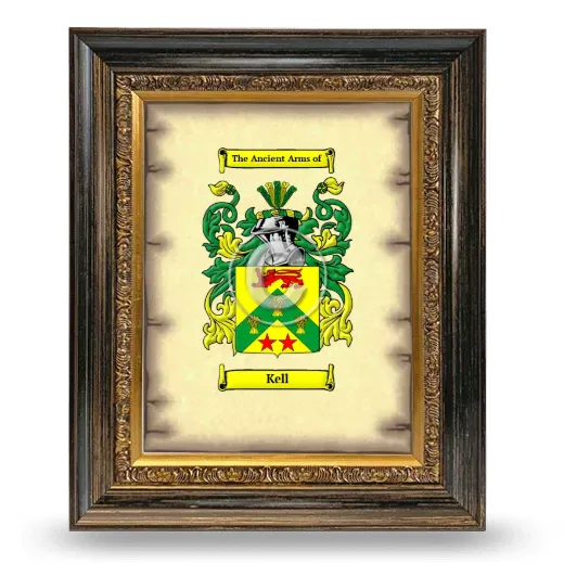 Kell Coat of Arms Framed - Heirloom