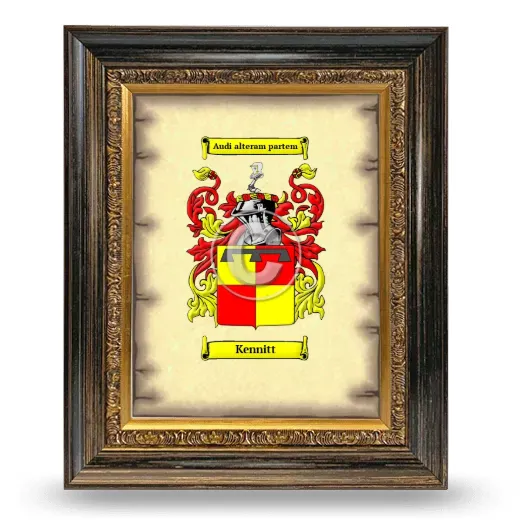 Kennitt Coat of Arms Framed - Heirloom