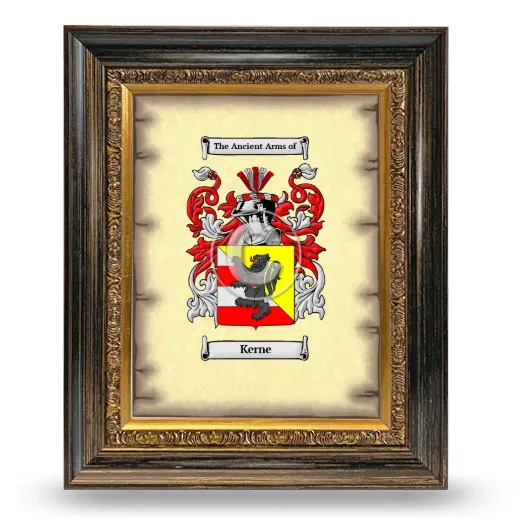 Kerne Coat of Arms Framed - Heirloom