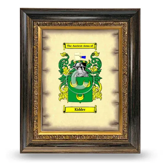Kidder Coat of Arms Framed - Heirloom