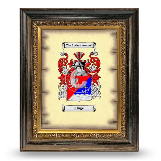 Kluge Coat of Arms Framed - Heirloom