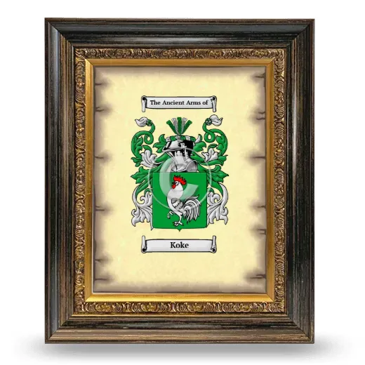 Koke Coat of Arms Framed - Heirloom
