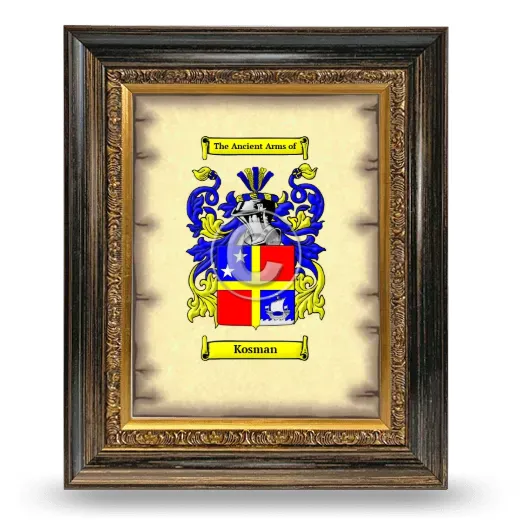 Kosman Coat of Arms Framed - Heirloom
