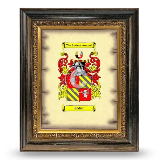 Kotur Coat of Arms Framed - Heirloom