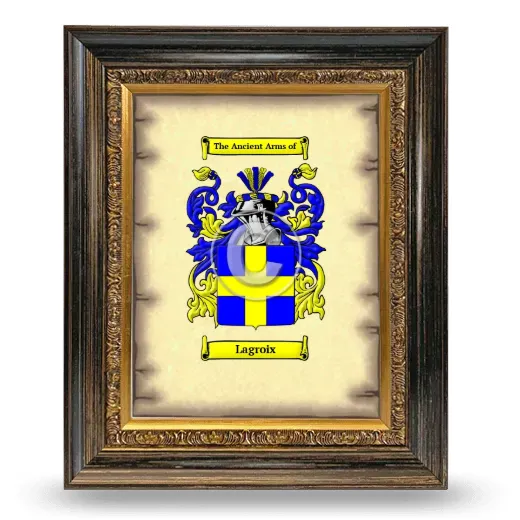 Lagroix Coat of Arms Framed - Heirloom