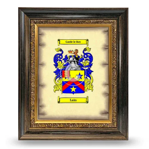Lain Coat of Arms Framed - Heirloom