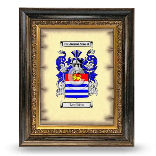 Lambkin Coat of Arms Framed - Heirloom