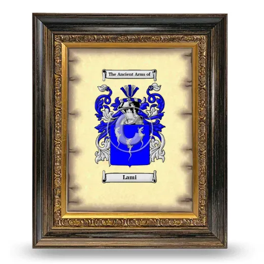Lami Coat of Arms Framed - Heirloom