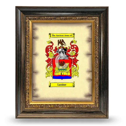 Lanine Coat of Arms Framed - Heirloom