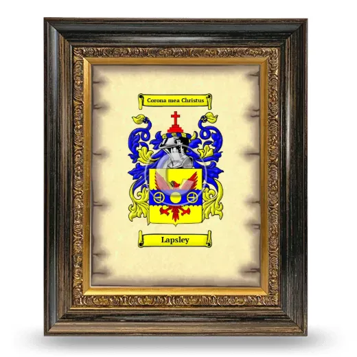 Lapsley Coat of Arms Framed - Heirloom