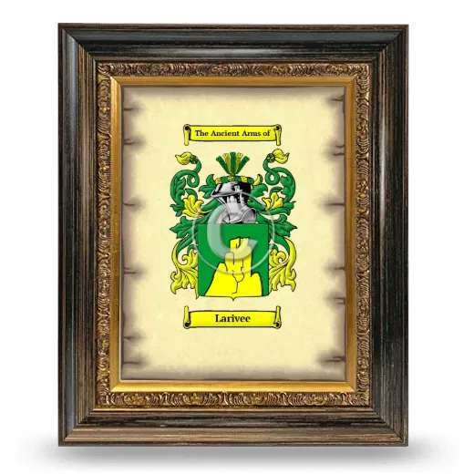 Larivee Coat of Arms Framed - Heirloom
