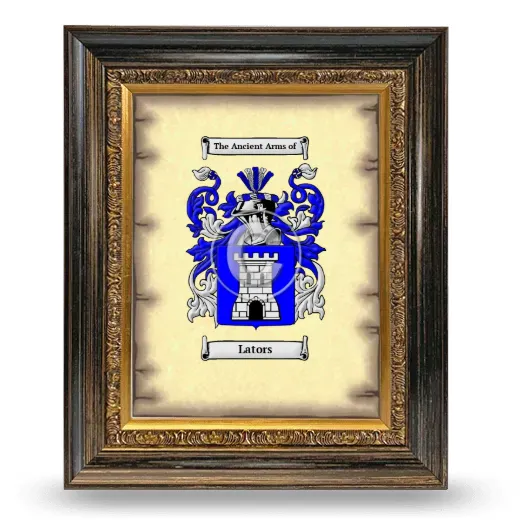 Lators Coat of Arms Framed - Heirloom