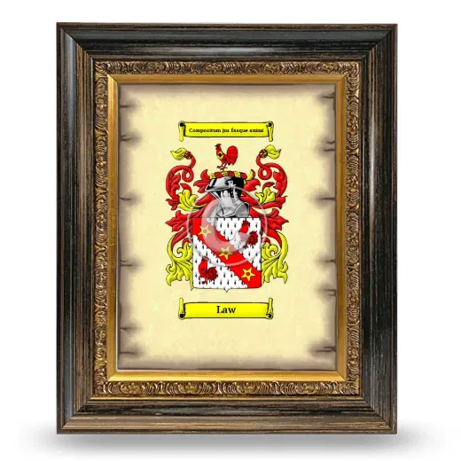 Law Coat of Arms Framed - Heirloom