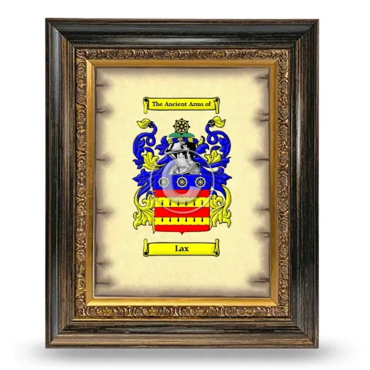 Lax Coat of Arms Framed - Heirloom
