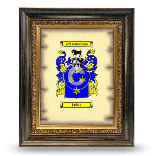 Lebas Coat of Arms Framed - Heirloom