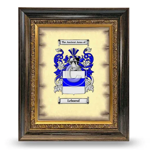 Leboeuf Coat of Arms Framed - Heirloom