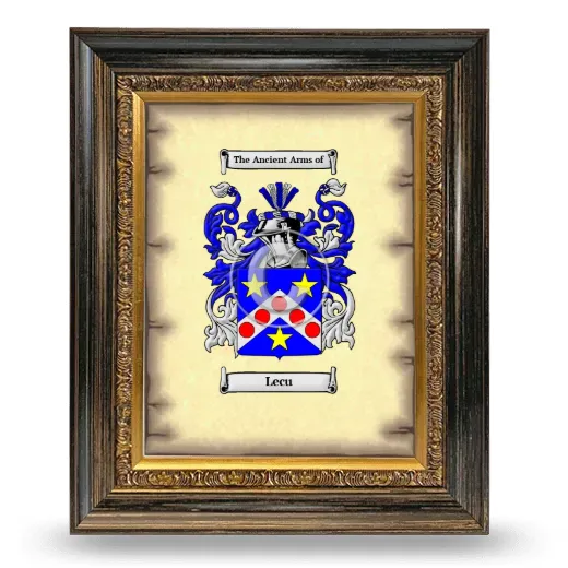 Lecu Coat of Arms Framed - Heirloom